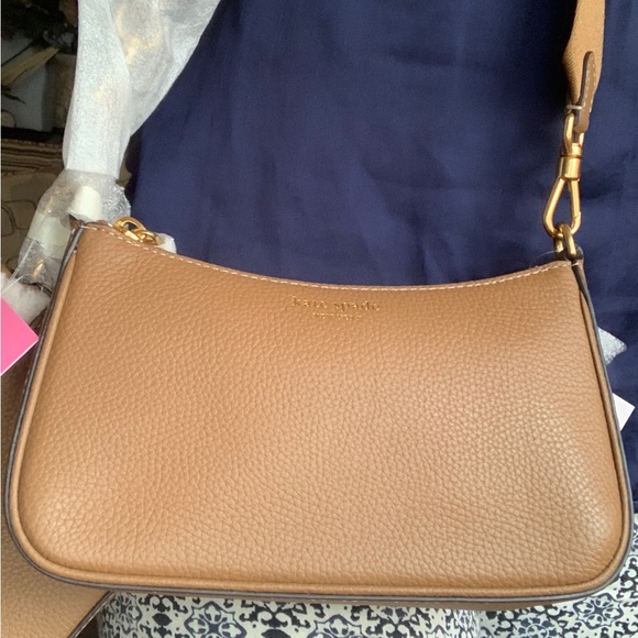 Authentic KATE SPADE DUO Leather top zip Crosby w/shearling/leather flap Crosby - Picture 9 of 16